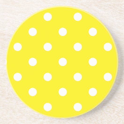 Polka Dot reeks-Geel & Wit onderzetter (Voorkant)