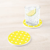 Polka Dot reeks-Geel & Wit onderzetter (Zijkant)