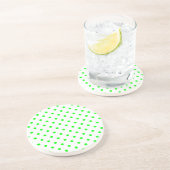 Polka Dot reeks-Groen & Wit onderzetter (Zijkant)