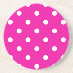 Polka Dot reeks-Roze & Wit onderzetter