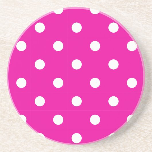 Polka Dot reeks-Roze & Wit onderzetter (Voorkant)