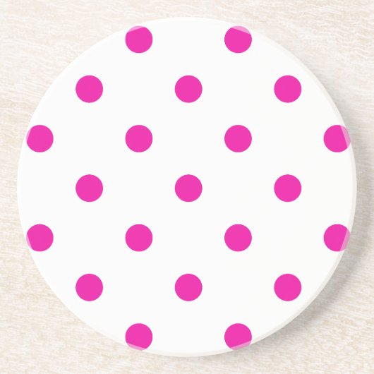 Polka Dot reeks-Roze & Wit onderzetter (Voorkant)