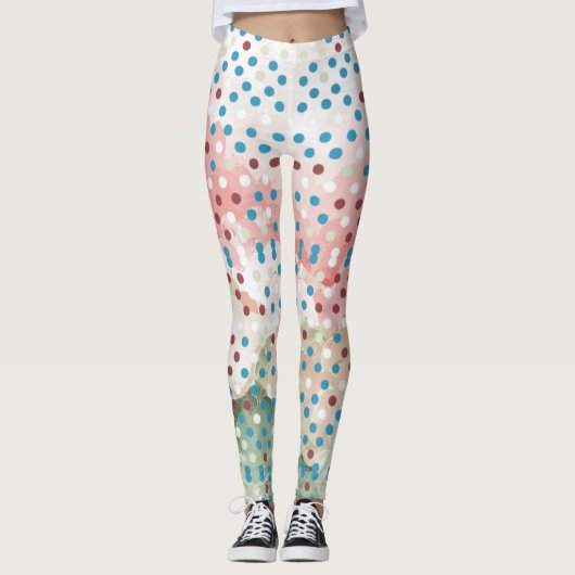 Polka dot regenboog patroon leggings (Voorkant)