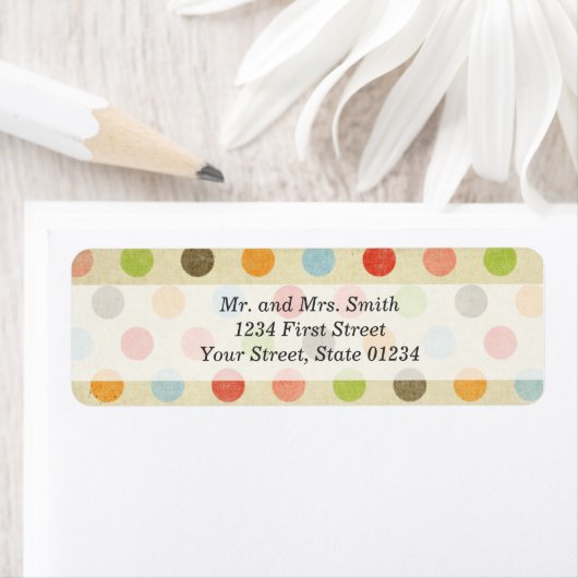 Polka Dot retour adreslabels Etiket (Insitu)