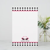 Polka Dot & Retro Roze zonnebrillen Briefpapier (Staand voorkant)