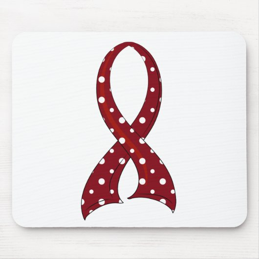 Polka Dot Ribbon Head en Neck Cancer Muismat (Voorkant)