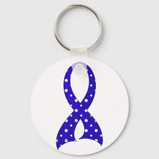 Polka Dot Ribbon Reumatoïde artritis Sleutelhanger (Voorkant)
