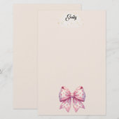 Polka Dot Ribbon Stationery Briefpapier (Voorkant / Achterkant)