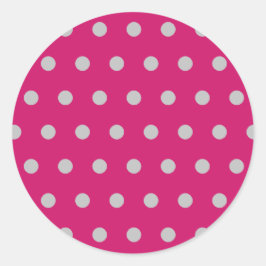 Polka Dot Ronde Stickers (Hot Pink & Grey)