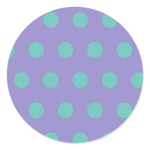 Polka Dot Ronde Stickers (Lavendel & Aqua)