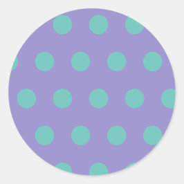 Polka Dot Ronde Stickers (Lavendel & Aqua)