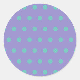 Polka Dot Ronde Stickers (Lavendel & Aqua)