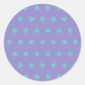 Polka Dot Ronde Stickers (Lavendel & Aqua) (Voorkant)