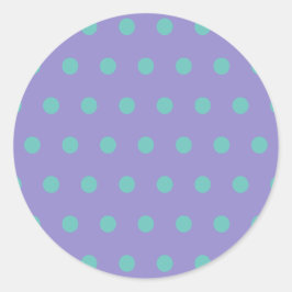 Polka Dot Ronde Stickers (Lavendel & Aqua)