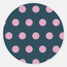 Polka Dot Ronde Stickers (Midnight Blue & Pink)