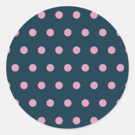 Polka Dot Ronde Stickers Midnight Blue & Soft Pink