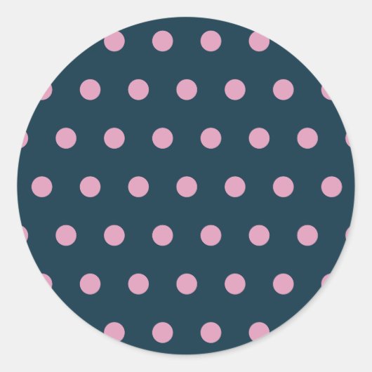 Polka Dot Ronde Stickers Midnight Blue & Soft Pink (Voorkant)