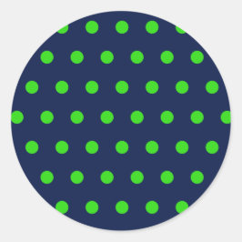 Polka Dot Ronde Stickers (Navy Blue & Lime Green)