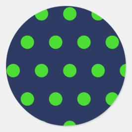 Polka Dot Ronde Stickers (Navy Blue & Lime Green)