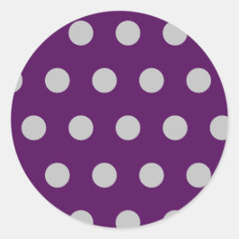 Polka Dot Ronde Stickers (Plum & Silver)