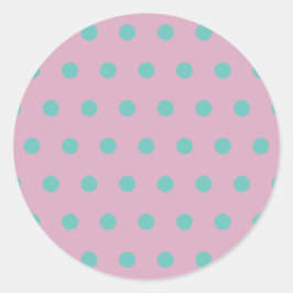 Polka Dot Ronde Stickers (Roze & Aqua)