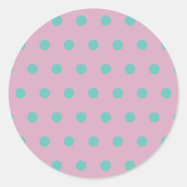 Polka Dot Ronde Stickers (Roze & Aqua)