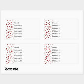 Polka Dot Rood Adreslabel Rechthoekige Sticker (Vel)