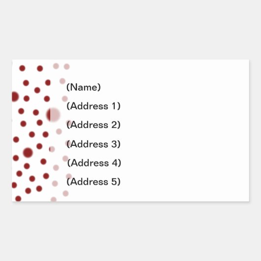 Polka Dot Rood Adreslabel Rechthoekige Sticker (Voorkant)