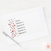 Polka Dot Rood Adreslabel Rechthoekige Sticker (Envelop)