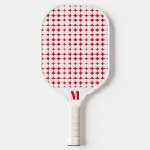 Polka Dot Rood en Wit Modern Monogram Pickleball Paddle (Achterkant)