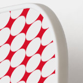 Polka Dot Rood en Wit Modern Monogram Pickleball Paddle (Links Detail)