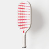Polka Dot Rood en Wit Modern Monogram Pickleball Paddle (Links)