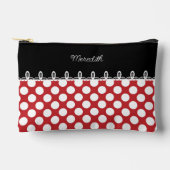 Polka dot rood en zwart met aangepaste naam etui (Voorkant)