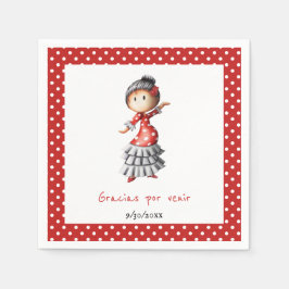 Polka Dot Rood Spaans Zwanger Sevillana Servet