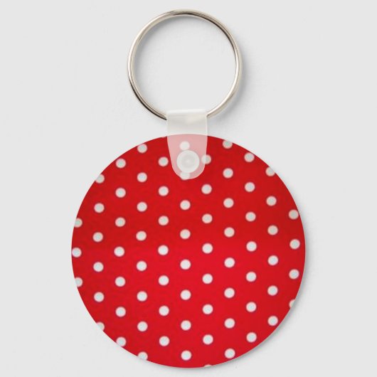 polka-dot-rood-wit sleutelhanger (Voorkant)