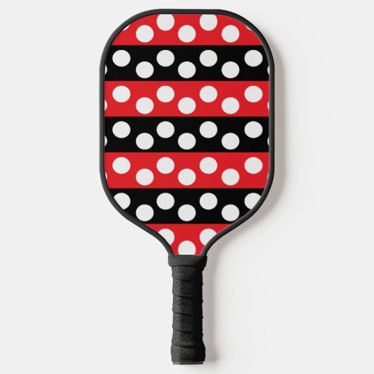 Polka dot rood zwart Polka dot Pickleball Paddle (Voorkant)