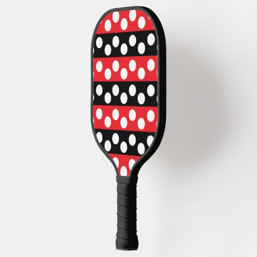 Polka dot rood zwart Polka dot Pickleball Paddle (Links)