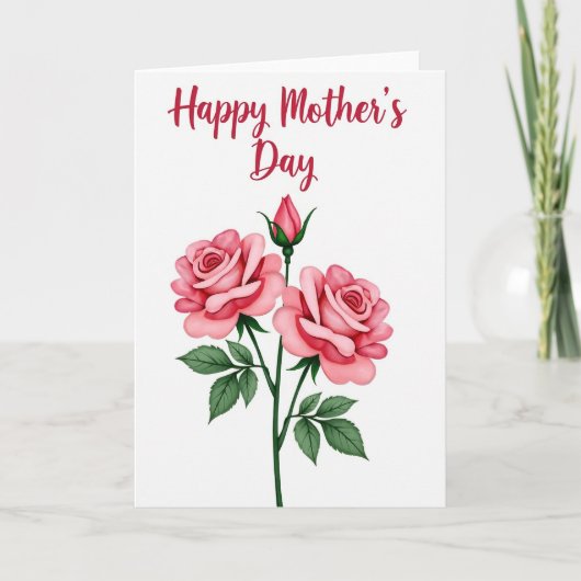 Polka Dot Roos Bloemen Kaart (Voorkant)