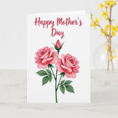 Polka Dot Roos Bloemen Kaart (Gele Bloem)