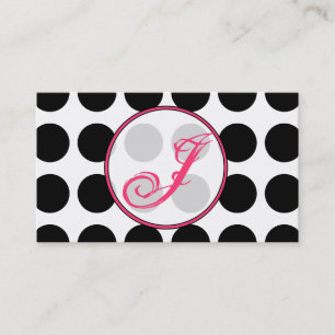 Polka Dot / Roze Monogram Mode Visitekaartje
