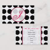 Polka Dot / Roze Monogram Mode Visitekaartje (Voorkant / Achterkant)