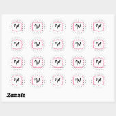 Polka Dot & Roze Monogram Sticker (Vel)
