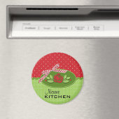 Polka Dot Rozen Magnet, Red Magneet (Insitu (Vaatwasser))