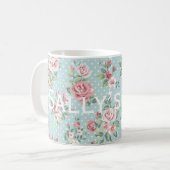  Polka Dot Rozen Patroon gepersonaliseerd Koffiemok (Voorkant links)