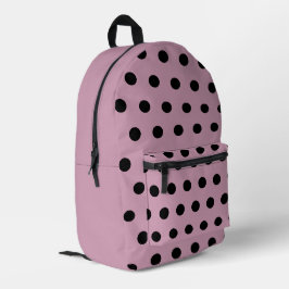 Polka Dot-rugzak (roze en zwart) Bedrukte Rugzak