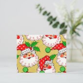 Polka Dot Santa | Postcards Feestdagenkaart (Staand voorkant)