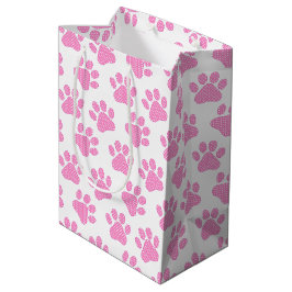 Polka dot schildert afdrukken op wit medium cadeauzakje