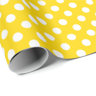Polka Dot School Bus Yellow Cadeaupapier