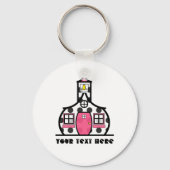 Polka Dot Schoolhouse Sleutelhanger (Voorkant)