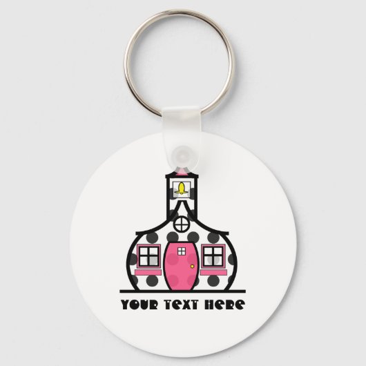 Polka Dot Schoolhouse Sleutelhanger (Voorkant)